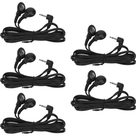 5 Électrodes Fil Noir 2,5mm Coude 1,2m Long pour Appareil de Thérapie TENS Numérique (1/5)