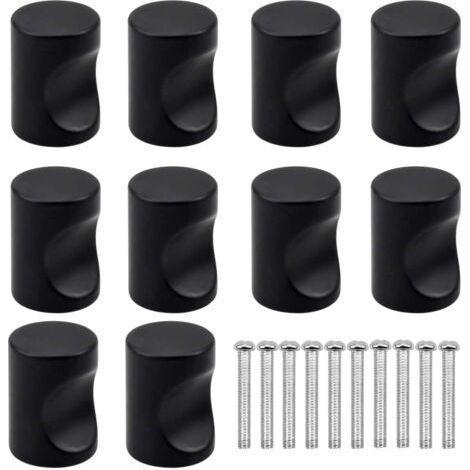 10PCS Black Drawer Door Handle, Furniture Knob, Single Round Hole Drawer Knobs, Modern Door Knobs, Furniture Handles for Cupboard Cabinet Kitchen, Children's Room（Black） (1/5)