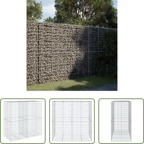 Aménagement extérieur -  Panier gabion avec couvercle 200x100x200 cm fer galvanisé (1/5)