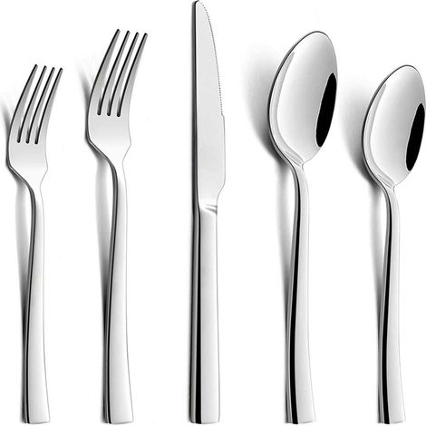 Cutlery Set, 60 Pieces for 12 People with Knife, Fork, Spoon, Stainless Steel Cutlery Set for Family/Party/Hotel/Restaurant, Polished and Dishwasher Safe