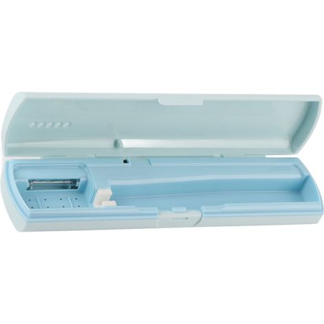 Étui stérilisateur portable à UV antibactérien pour brosse à dents, recharge USB ou pile, chargeur désinfectant bleu (1/5)
