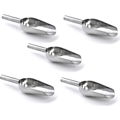 5-teiliges Küchenlöffel-Set aus lebensmittelechtem Edelstahl für Süßwaren, Bonbons, Getreide, Zucker, Mehl, Müsli, Erdnüsse, Eiscreme, Löffel