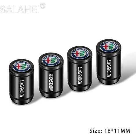 (Noir) Lot de 4 bouchons de valve de pneu en alliage, compatibles avec BMW 159 Giulietta, Giulia 147, 156 Mito et Stelvio GT Sportiva (1/5)