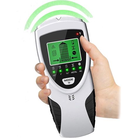 Rilevatore di oggetti nelle pareti, scanner 5 in 1, rilevatore di tubi metallici con schermo LCD, per rilevare legno, metallo e cavi nelle pareti (1/5)