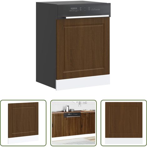 vidaXL Armoire cuisine -  Panneau de lave-vaisselle Porto chêne marron 60x1,5x67 cm (1/5)