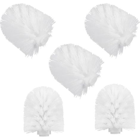 White Plastic Toilet Brush with Firm Bristles 5 Replacement (1/5)