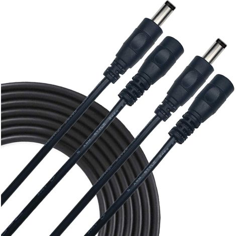 2 Mètres Câble D'extension d'alimentation DC 2.5mm x 5.5mm DC Plug Extension Cable Mâle à Femelle Connecteur pour Adaptateur Secteur, CCTV Camera Power et Plus - Noir (1/4)