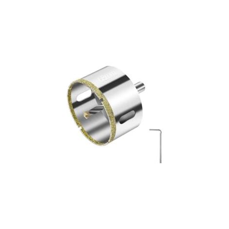 Sega a tazza diamantata da 68 mm, punta da trapano diamantata con guida centrale, sega a tazza per piastrelle con rivestimento superficiale diamantato per il taglio di vetro, piastrelle, ceramica, mar