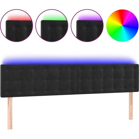 Maison Exclusive - Testiera a LED Nera 160x5x78/88 cm in Velluto (1/5)