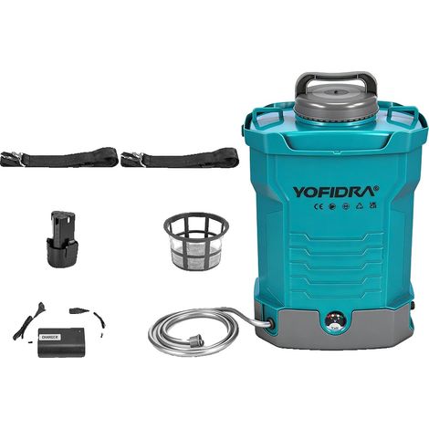 Pulvérisateur à dos électrique, capacité de 10L, pression de 60 psi, 1xEnsemble de Batteries (1/2)