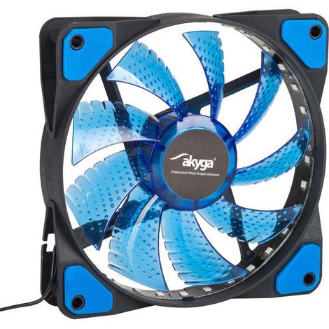 Ventilador silencioso para ordenador Akyga AW-12E-BL de 120 mm, Molex, 12 V, 33 LED, color azul. (1/4)