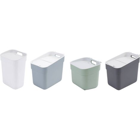 Lot de 4 Poubelles - READY TO COLLECT - CURVER - 2 x 10 L + 2 x 20 L - Blanc/Vert/Bleu/Gris (1/4)