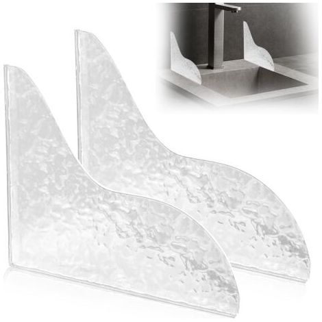 Lot de 2 Pare-éclaboussures de Douche, Pare-éclaboussures de Baignoire Auto-adhésifs, bloqueur de Gouttes d'eau de Douche, Pare-éclaboussures d'eau de Baignoire Transparent pour Baignoire (1/5)