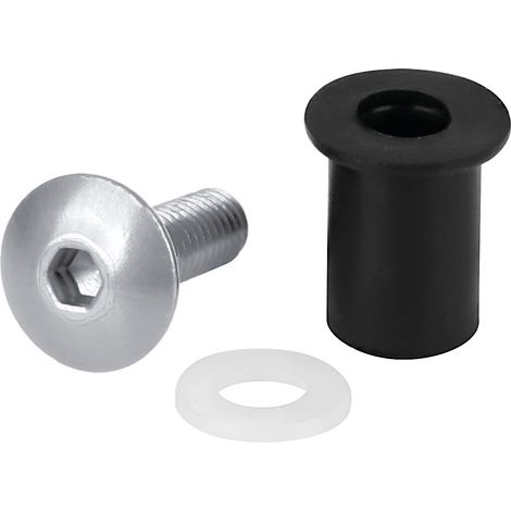 Screen Fit-Kits, kit dadi gommati con viti e rondelle (5 MA) - 10 pz - Argento (1/4)