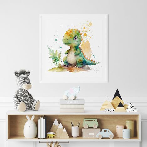 Poster / Affiche carrée Enfants - Bébé Dinosaure - 50x50 cm (1/3)