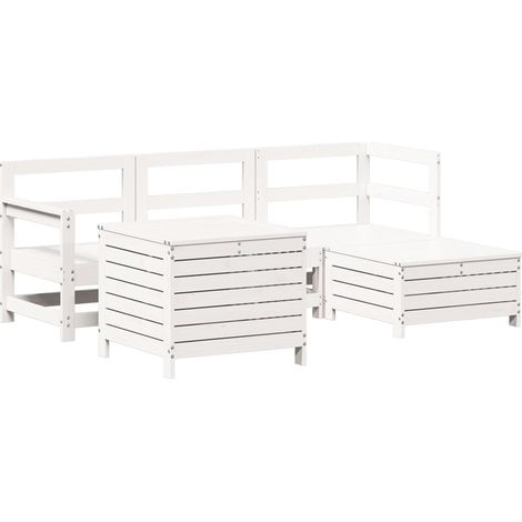 Maison Exclusive - Set Salotto da Giardino 5 pz Bianco in Legno Massello di Pino