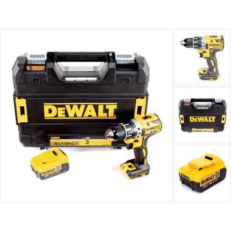 Taladro atornillador a batería Dewalt DCD 791 NT sin escobillas 18V 70Nm + 1x batería recargable 4.0 Ah en TSTAK - sin cargador