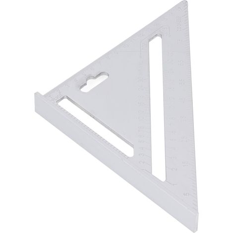 Règle triangulaire 18 cm en alliage d'aluminium, finition mate noire, équerre multifonction pour projets de menuiserie, mesure métrique (1/5)