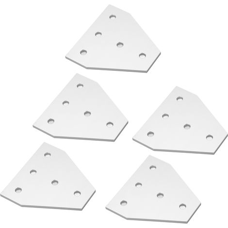 Plaque de fixation plate en alliage d'aluminium, 5 trous, résistante à la compression, pour réparation et support de fixation industriel en forme de L. (1/5)