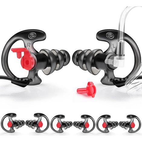 Almohadillas triples para auriculares, silicona moldeada cómoda - Mediana, paquete de 4, negro (1/5)