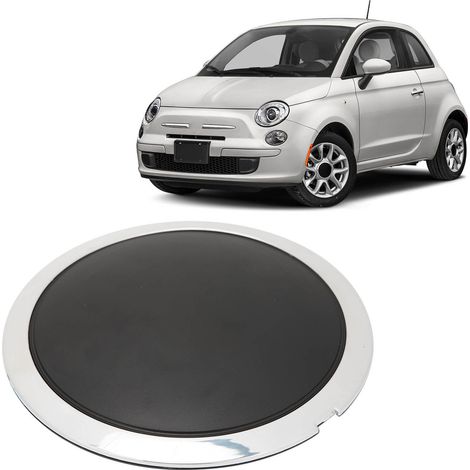 Chrom-Radkappen, erhältlich in verschiedenen Farben, 68078419AC, kompatibel mit FIAT 500 2012–2022, weiße Felge mit 100 mm Einpresstiefe… (1/5)