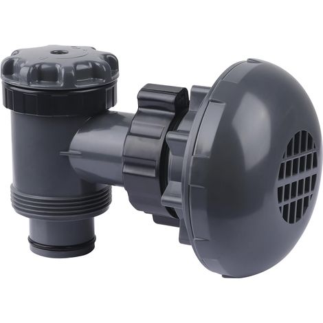 Válvula de compuerta con filtro, conexión 38 mm, plástico resistente UV – Ideal para depuradoras de piscinas elevadas Intex Bestway (1/5)