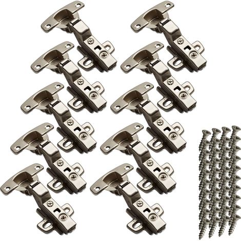 SOTECH 10 Stück Hettich Sensys Topfbänder Öffnungswinkel 110 Grad Innenanschlag Einliegend Höhe (Distanz) 1,5 mm inkl M4x16mm Schrauben für Küchenschränke Schränke Scharniere mit integrierter Dämpfung