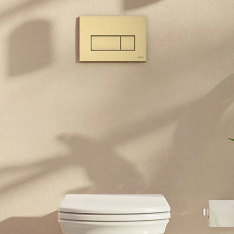 Vitra Loop Square Dual Flush Plate - Brushed Gold (1/5)