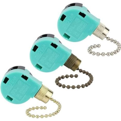 Commutateur de ventilateur de plafond 3 vitesses 4 WirePull Chain Switch Control Remplacement 3 commutateur de commande de vitesse Ventilateurs de plafond, lampes murales, éclairage d'armoire, multico (1/4)