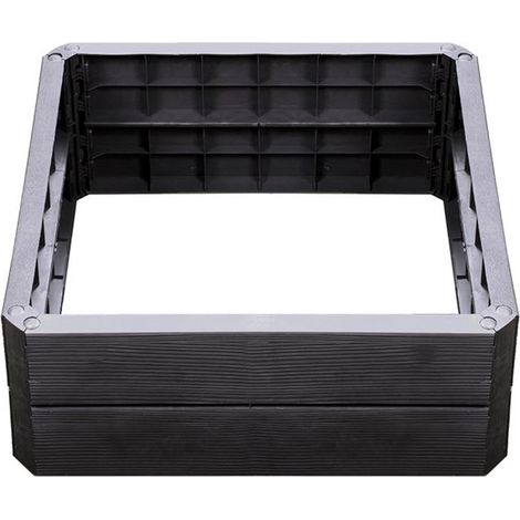 Garantia – Carré potager en bois 60x60 cm – Hauteur modulable 25 cm – Montage rapide sans outil – Utilisable comme composteur