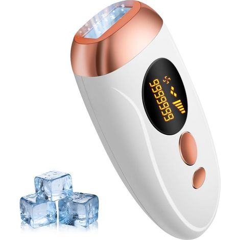 Épilateur Lumière Pulsée avec Refroidissement, 999,999 Flashs, 5 Niveaux d'Énergie, Salon à la Maison, Épilation Laser Définitive et Indolore pour Femme & Homme, Visage, Corps, Maillot, Aisselles (1/5)