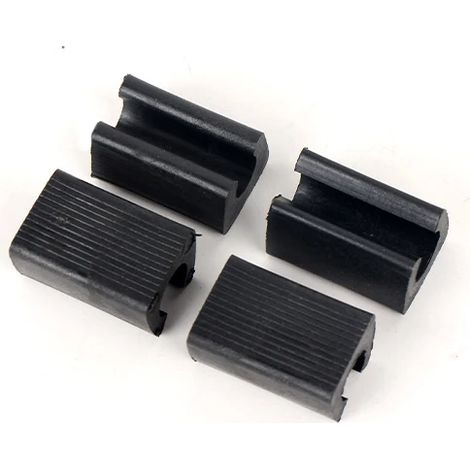 Lot de 12 patins antidérapants noirs pour pieds de chaise, table ou fauteuil. Forme rectangulaire. (1/3)