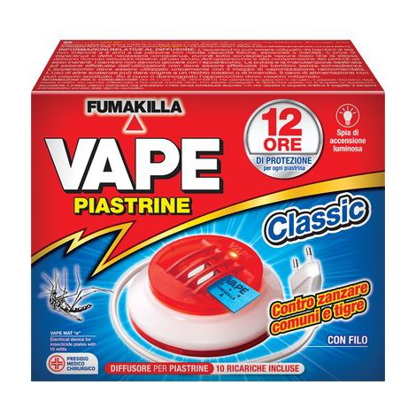 ELETTROEMANATORE PIASTRINA VAPE MAT - + FILO + PIASTRINE ZANZARE 10- 12 pezzi