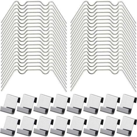 100Pcs Clips de Vitrage pour Serre Inclure 50Type W Serre Pinces en Acier Inoxydable et 50 Clips de Type Z pour Vitre de Serre (1/4)