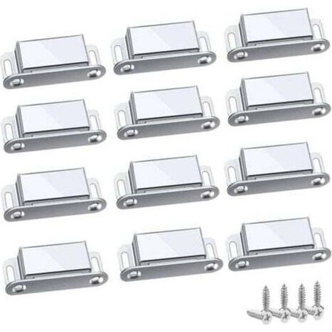 12-teiliges Set starker Magnetverschlüsse, robuste Magnete bis 6 kg Tragkraft für Schubladen, Duschtüren, Kleiderschränke, Schränke und Möbel – 45 mm – KZQ