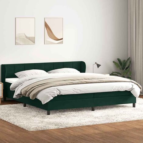 Boxspringbett mit Matratzen Dunkelgrün 180x220 cm Samt (1/5)