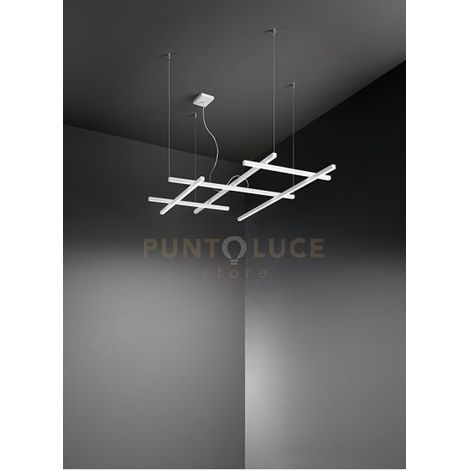 Lampadario Moderno Net Bianco Led Medio