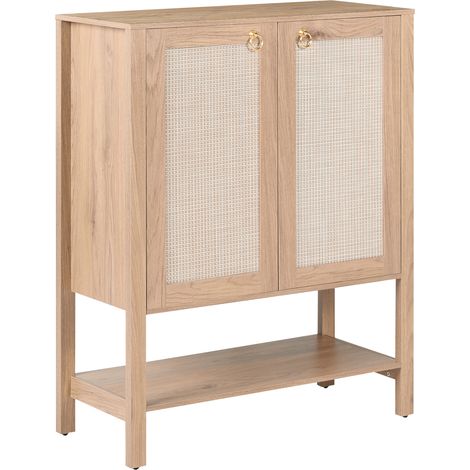 Zapatero de 2 puertas para pasillo y entrada aparador organizador marrón claro Beaulac (1/5)
