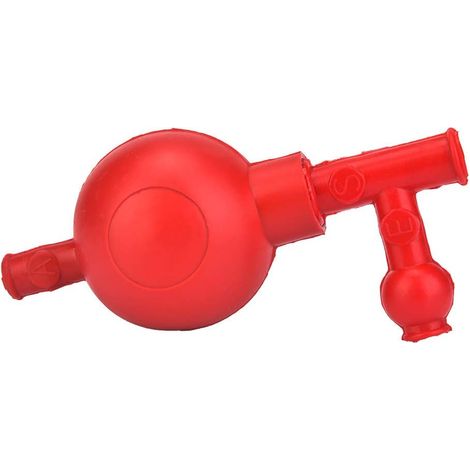 Remplisseur De Pipette en Caoutchouc, Poire De Remplissage De Pipette De Laboratoire à 3 Soupapes, Remplisseur De Pipettes De Securite Universel, Poire D'aspiration 5,1 X 2,4 Pouces (Rouge) (1/5)