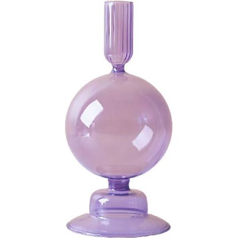 Vase pour centre de table – Boule de verre violet moderne pour décoration élégante, cadeau maison – 18x2.5cm (1/3)