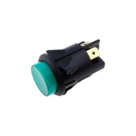Interruptor bipolar circular luminoso verde 24mm