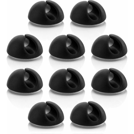 10 Kabelbinder, Kabelmanagement-Clips, Kabelorganisatoren für Kabel bis 8 mm Durchmesser, Schwarz