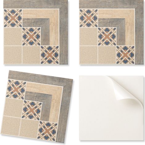 Azulejos decorativos de vinilo autoadhesivos para el hogar con dise帽os geom茅tricos, 9x30x30 cm.