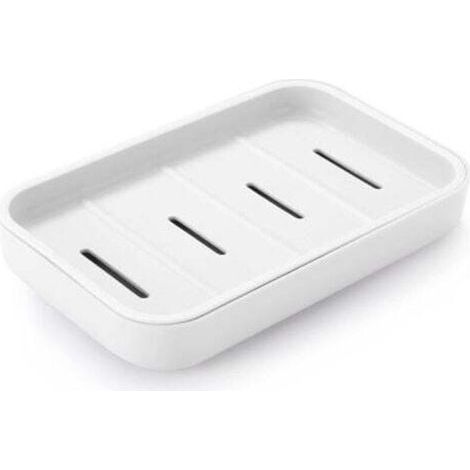 Pair (blanc) Porte-savon de salle de bain avec égouttoir, économiseur de savon pour la douche, nettoyage facile, sec, empêche le savon mousseux