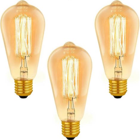 Ampoule vintage E27 ST64 à intensité variable 40 W blanc chaud 2200 K, 400 lm, 220 V CA, ampoule à incandescence rétro, E27 Vin (1/5)