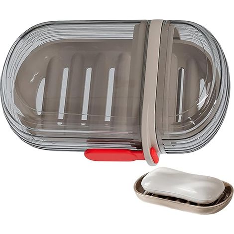 Boîte à savon - boîte à savon de voyage boîte à savon de drainage étanche et efficace pour les vacances de randonnée salle de bain douche portable avec couvercle (1/5)