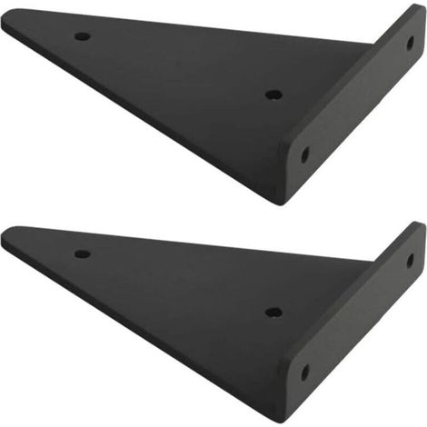 Floating Metal Triangle Shelf Bracket, Concealed Blind Wall Shelf Bracket, DIY Decoration for Bedroom, Living Room, Bathroom, 2 Pieces (23x17cm/9.1x6.7in, black) (1/5)