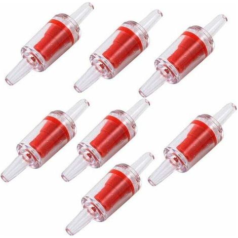 Valvola di non ritorno per acquario, valvola di non ritorno per pompa ad aria, valvola di non ritorno in plastica, accessori per acquario, colore rosso, confezione da 7 (1/5)