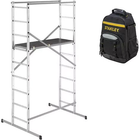 Trabattello per scale - Altezza di lavoro max 3.66m + Zaino di cantiere - 9474-901-SAC