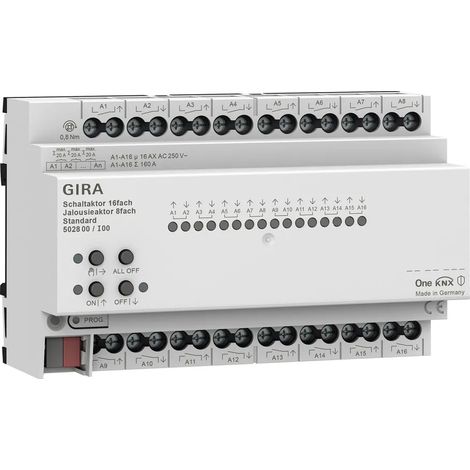 Gira Schalt Jalousieaktor 16f 8f 16 A blanco